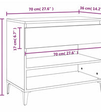 Schuhregal Hochglanz-Weiß 70x36x60 cm Holzwerkstoff