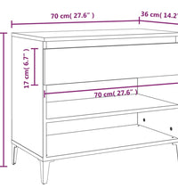 Schuhregal Betongrau 70x36x60 cm Holzwerkstoff