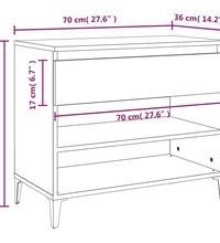 Schuhregal Grau Sonoma 70x36x60 cm Holzwerkstoff