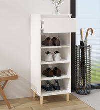 Schuhschrank Hochglanz-Weiß 40x36x105 cm Holzwerkstoff