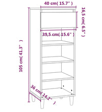 Schuhschrank Betongrau 40x36x105 cm Holzwerkstoff