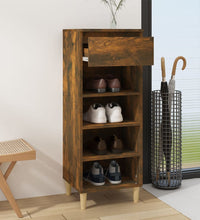 Schuhschrank Räuchereiche 40x36x105 cm Holzwerkstoff