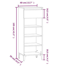 Schuhregal Schwarz 40x36x105 cm Holzwerkstoff