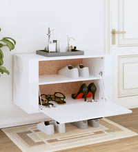 Wand-Schuhschrank Hochglanz-Weiß 70x35x38 cm Holzwerkstoff