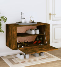 Wand-Schuhschrank Räuchereiche 70x35x38 cm Massivholz Kiefer