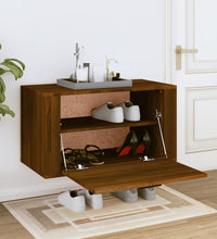 Wand-Schuhschrank Braun Eichen-Optik 70x35x38 cm Massivholz