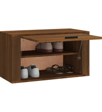 Wand-Schuhschrank Braun Eichen-Optik 70x35x38 cm Massivholz