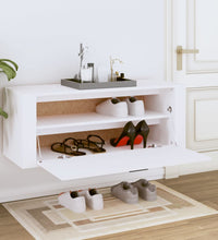 Wand-Schuhschrank Weiß 100x35x38 cm Holzwerkstoff