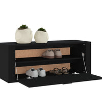 Wand-Schuhschrank Schwarz 100x35x38 cm Holzwerkstoff