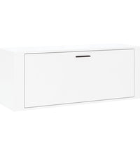 Wand-Schuhschrank Hochglanz-Weiß 100x35x38 cm Holzwerkstoff