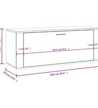 Wand-Schuhschrank Hochglanz-Weiß 100x35x38 cm Holzwerkstoff