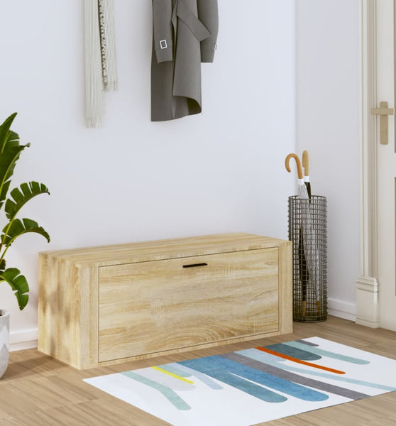 Wand-Schuhschrank Sonoma-Eiche 100x35x38 cm Holzwerkstoff