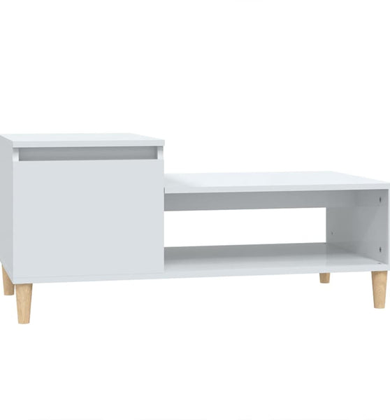 Couchtisch Hochglanz-Weiß 100x50x45 cm Holzwerkstoff