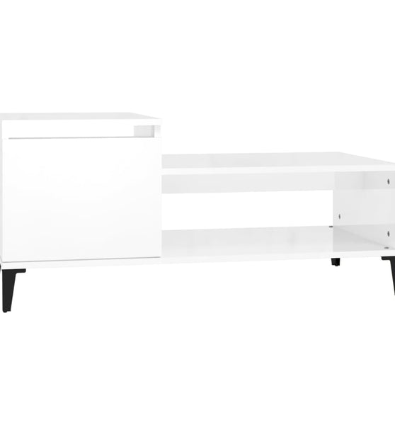 Couchtisch Hochglanz-Weiß 100x50x45 cm Holzwerkstoff