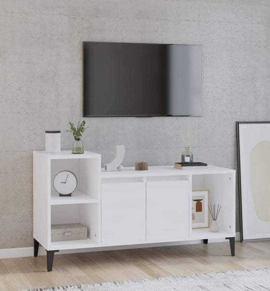 TV-Schrank Hochglanz-Weiß 100x35x55 cm Holzwerkstoff