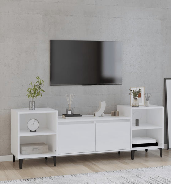 TV-Schrank Hochglanz-Weiß 160x35x55 cm Holzwerkstoff