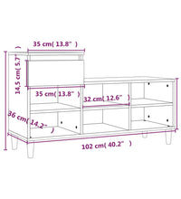 Schuhregal Braun Eichen-Optik 102x36x60 cm Holzwerkstoff