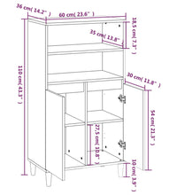 Highboard Räuchereiche 60x36x110 cm Holzwerkstoff