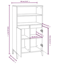 Highboard Hochglanz-Weiß 60x36x110 cm Holzwerkstoff