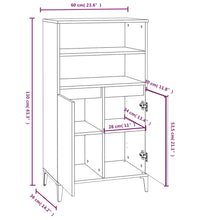 Highboard Grau Sonoma 60x36x110 cm Holzwerkstoff