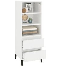 Highboard Hochglanz-Weiß 40x36x110 cm Holzwerkstoff