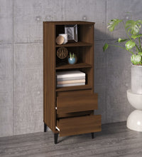 Highboard Braun Eichen-Optik 40x36x110 cm Holzwerkstoff