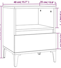 Nachttische 2 Stk. Grau Sonoma 40x35x50 cm
