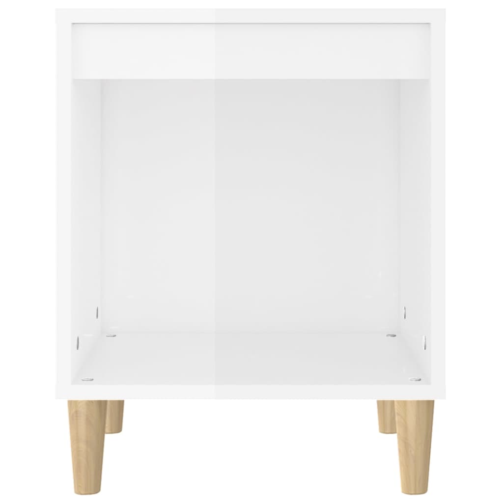 Nachttisch Hochglanz-Weiß 40x35x50 cm Holzwerkstoff