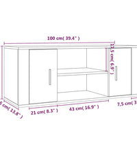 TV-Schrank Räuchereiche 100x35x40 cm Holzwerkstoff