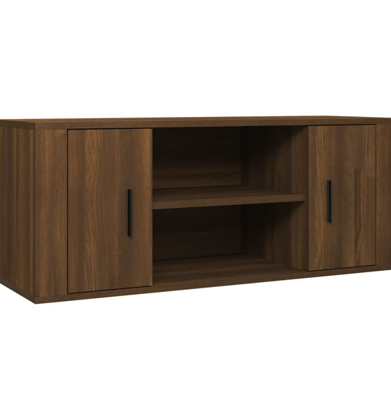 TV-Schrank Braun Eichen-Optik 100x35x40 cm Holzwerkstoff