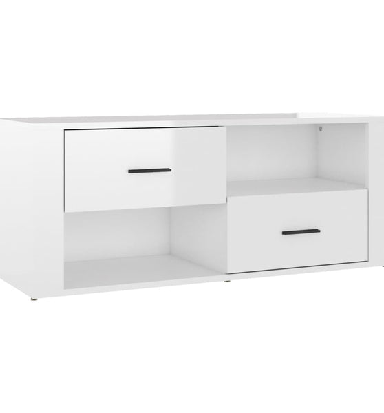 TV-Schrank Hochglanz-Weiß 100x35x40 cm Holzwerkstoff