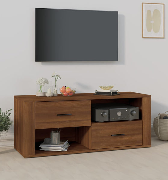 TV-Schrank Braun Eichen-Optik 100x35x40 cm Holzwerkstoff