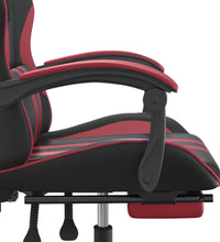 Gaming-Stuhl mit Fußstütze Schwarz und Weinrot Kunstleder