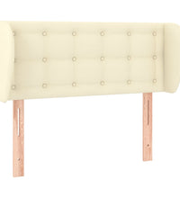 Kopfteil mit Ohren Creme 83x23x78/88 cm Kunstleder