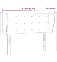 Kopfteil mit Ohren Creme 83x23x78/88 cm Kunstleder