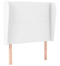 Kopfteil mit Ohren Weiß 103x23x118/128 cm Kunstleder