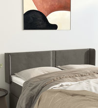 Kopfteil mit Ohren Dunkelgrau 147x16x78/88 cm Samt