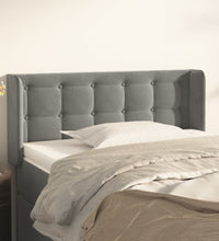 Kopfteil mit Ohren Hellgrau 83x16x78/88 cm Samt