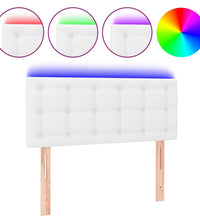 LED Kopfteil Weiß 80x5x78/88 cm Kunstleder