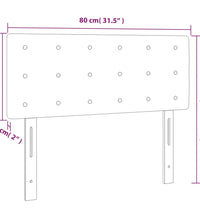LED Kopfteil Weiß 80x5x78/88 cm Kunstleder