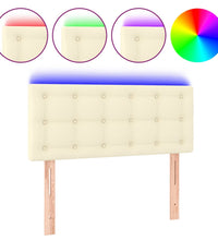 LED Kopfteil Creme 80x5x78/88 cm Kunstleder