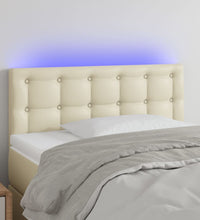 LED Kopfteil Creme 80x5x78/88 cm Kunstleder