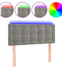 LED Kopfteil Hellgrau 80x5x78/88 cm Samt