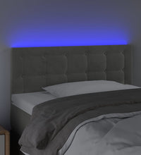 LED Kopfteil Hellgrau 80x5x78/88 cm Samt