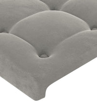 LED Kopfteil Hellgrau 80x5x78/88 cm Samt