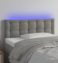 LED Kopfteil Hellgrau 80x5x78/88 cm Samt