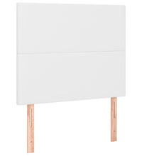 LED Kopfteil Weiß 100x5x118/128 cm Kunstleder