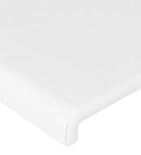 LED Kopfteil Weiß 100x5x118/128 cm Kunstleder