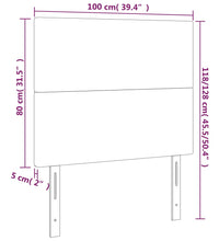 LED Kopfteil Weiß 100x5x118/128 cm Kunstleder