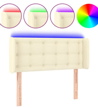 LED Kopfteil Creme 83x16x78/88 cm Kunstleder